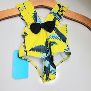 NWT 3 - 6 Months New IFFEI Baby Girl Coconut Tree One Piece Swim Suit 3M Summer
